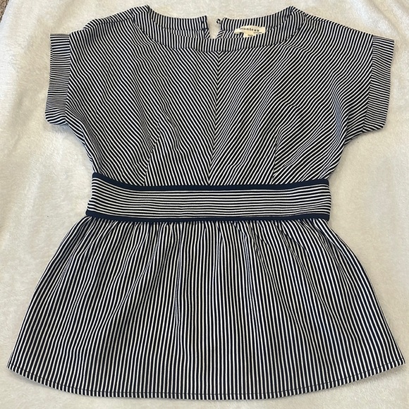 Monteau Top Navy And White Stripe - Picture 3 of 5